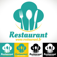 logo restaurant brasserie cuillère toque couteau