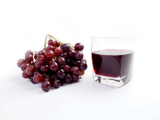 red grape juice white background