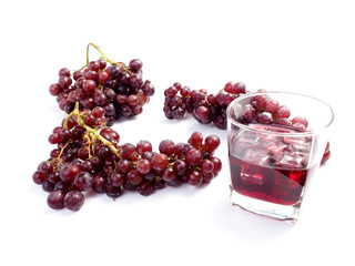 red grape juice white background