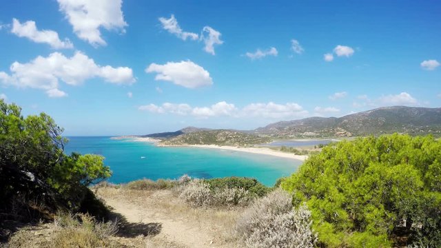 Chia Bay, Sardinia, Italy, Real Time, 4k

