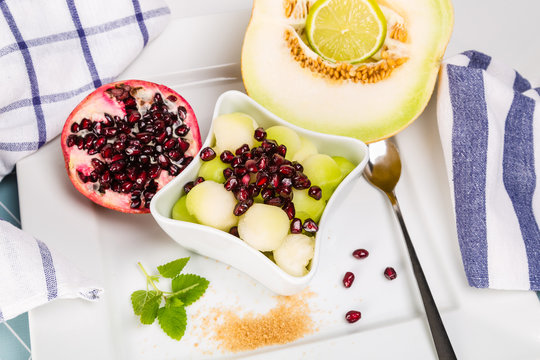 Sweet melon and pomegranate