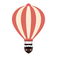 Fototapeta premium hot balloon basket pink icon vector