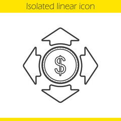 Money spending linear icon