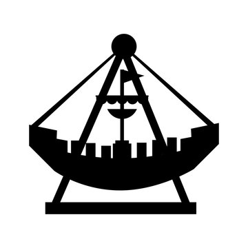 attraction ship pirate fair icon vector