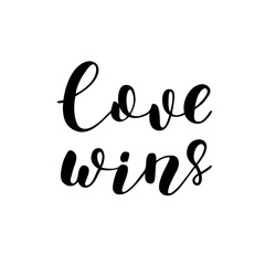 Love wins. Brush lettering.