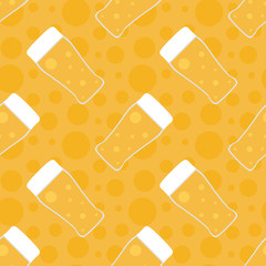 Oktoberfest seamless pattern background with beer glasses.