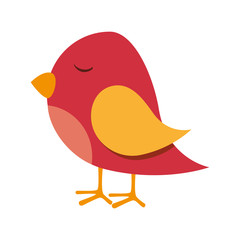 bird fly cute animal icon vector