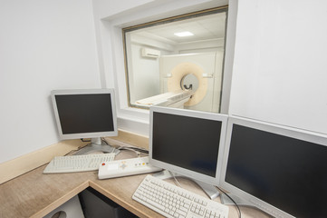 CT scanner in a hospital medical clinic