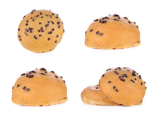 chocolate bun isolated on a white background
