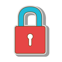 lock security safety safeguard object closed vector  isolated and flat illustration