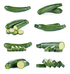 Fresh zucchini isolated on white