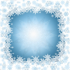 Winter frame with snowflakes