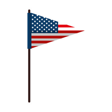america usa flag national united stars blue red white 4 july vector  illustration isolated