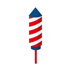rocket america usa celebration fourth july day flag red blue white vector  illustration isolated 
