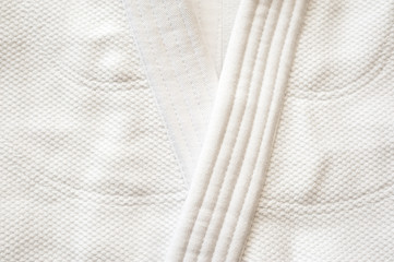 White judo uniform lapel detail
