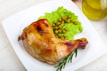 Roasted chicken leg