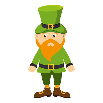 leprechaun irish hat bear green costume boots  day st patrick ireland cute vector illustration isolated