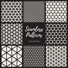 Vector Seamless Triangle Lines Pattern Collection