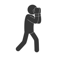 man boxing punch exercise training pose gloves combat vector illustration isolated