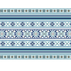 Ethnic ornamental background in blue and brown colors