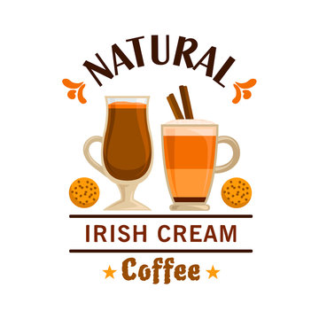 Coffee label. Irish Cream element design