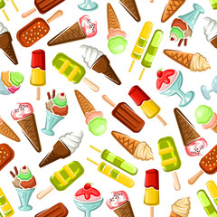 Ice cream seamless pattern background