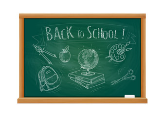 Back to school welcome chalk blackboard