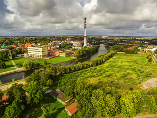 Fototapeta na wymiar Klaipeda, Lithuania: aerial view of industrial city