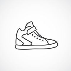 High sneakers icon. Men's , women's running shoes.