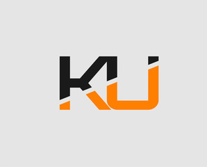 Obraz premium KU negative space letter logo 