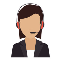 headset person call operator reception assistant support communication service vector isolated  illustration
