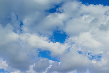 White clouds in blue sky