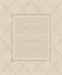 Retro Invitation or wedding card