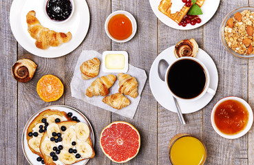 breakfast table.top view