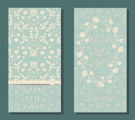 Vintage card or wedding invitation