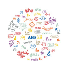 Catchwords design elements set