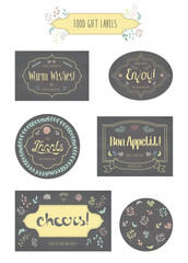 Vector badges with hand-drawn lettering