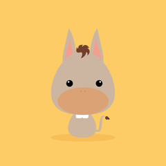 Cute Cartoon Wild donkey