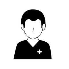 surgeon nurse uniform man male hospital health medical vector illustration isolated 