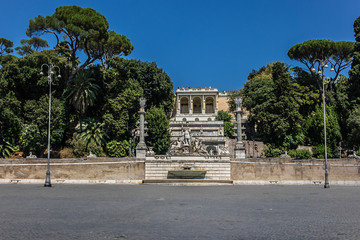 Fontana del Nettuno (Neptune Fountain) at People's Square. Rome.