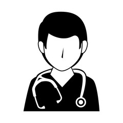 medic medical doctor stethoscope occupation work profession uniform vector illustration isolated