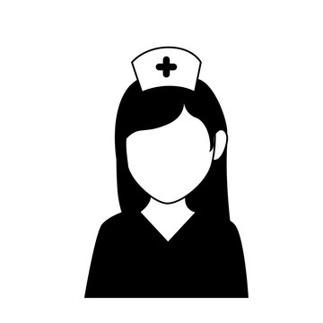 nursery woman girl female hat medicine profession medic hospital uniform vector illustration isolated 