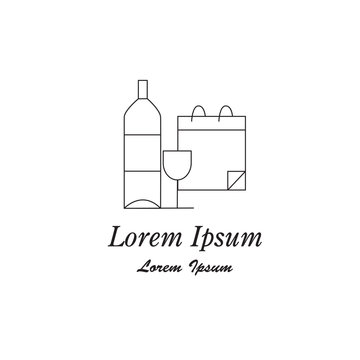 Unique modern logotype with winery symbol