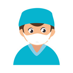 surgeon nurse uniform man male hospital health medical vector illustration isolated 