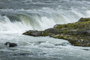 stones cape on the river in Iceland