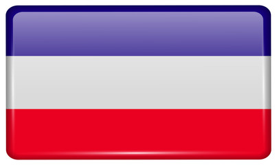 Flags Los Altos in the form of a magnet on refrigerator with reflections light. Vector