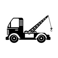 Obraz na płótnie Canvas tow crane truck vehicle cargo moving hook mechanical vector isolated illustration