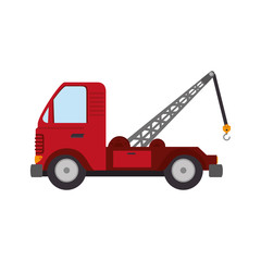 Fototapeta na wymiar tow crane truck vehicle cargo moving hook mechanical vector isolated illustration