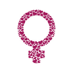 female gender sign sex women girl heart love human femenine diversity vector illustration isolated abstract