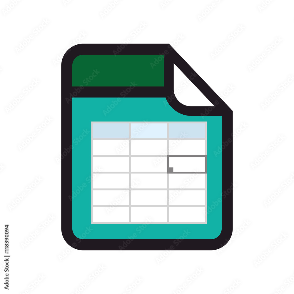 Poster spreadsheet file data financial statistics table bars graph vector illustration isolated